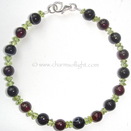 Garnet, Peridot & Sardonyx Bracelet